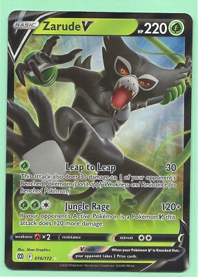 ZARUDE V 016/172 BRILLIANT STARS POKEMON -HOLO- RARE -MINT -PACK