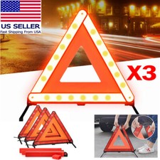 3 Pack Reflective Warning Triangles, Foldable Roadside Emergency Safety Kit