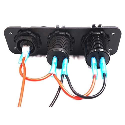 Double Chargeur Prise USB LED Voltmètre 12V Interrupteur Prise Panneau à Quat... - Photo 6 sur 8