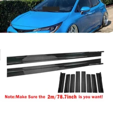 Gloss Black 78.7'' Side Skirt Extension Panel Lip For Toyota Corolla Hatchback