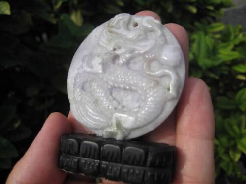 Jade dragon stone mineral  Carving pendant statue amulet A11 - Picture 1 of 1