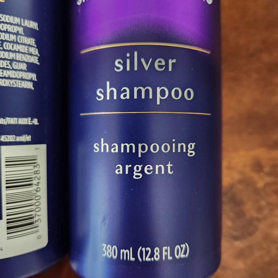 Champú 2PK Hair Biology plateado y púrpura brillante para plata y gris 12,8 oz Foto 3 de 4