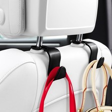 Car Headrest Hooks 4 Pack, Purse Bag Grocery Hanger Heavy Duty Easy Fit