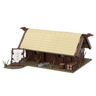 Viking Seafaring Village Hut House with Detailed Interior Design 485 Pcs