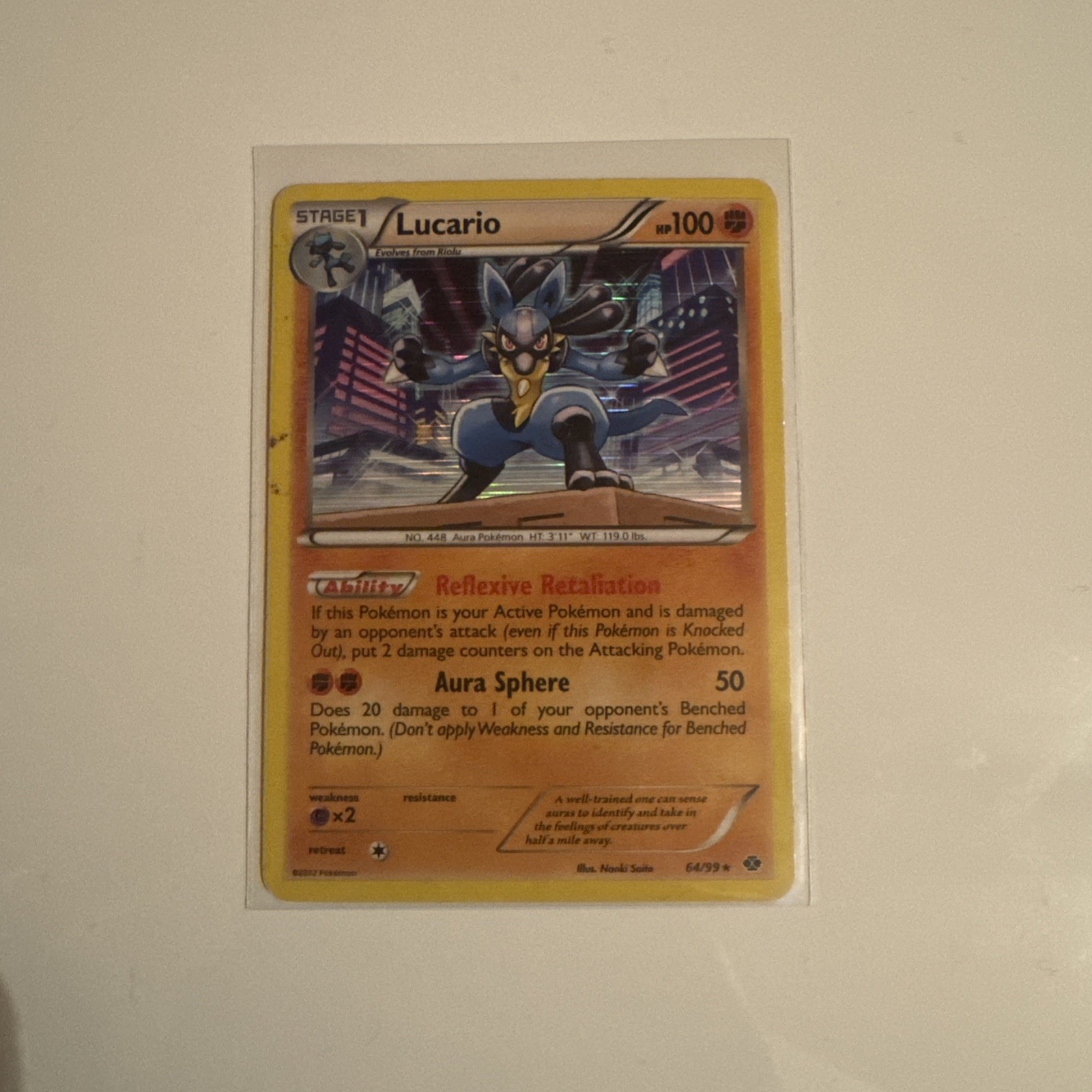 Lucario 64/99 Next Destinies Holo - NM Awesome Swirl by leg