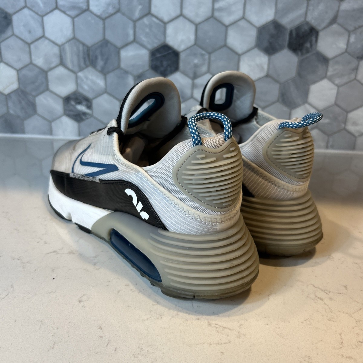 Nike Air Max 2090 Shoes Men\'s 8.5 White Blue Athletic Running Workout Sneakers Nike Air Max 2090 USA for Sale | Authenticity Guaranteed | eBay main image 2