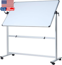 Double-Sided Magnetic Mobile Whiteboard 60 X 36 Inches, Rolling Dry Erase Board