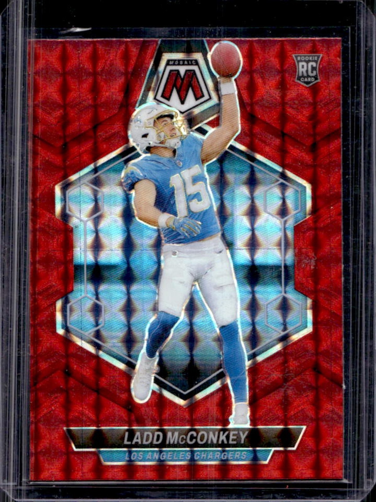 2024 Mosaic Ladd McConkey RC Red Prizm #334 Chargers