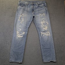 Denim  Supply Ralph Lauren Distressed Boyfriend Jeans Light Wash 30 Kendrick