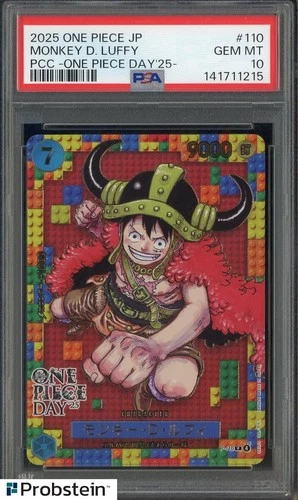 2025 One Piece Japanese Monkey D Luffy #110 PCC One Piece Day'25 PSA 10