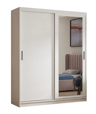 Armoire Henry avec miroir, 2 portes coulissantes, armoire à portes coulissantes - Photo 1/4