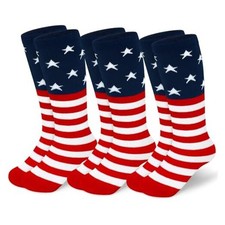 Toddler Soccer Socks Kids Soccer 3-6 Years 3 Pack Usa Flag, Usa Flag, Usa Flag