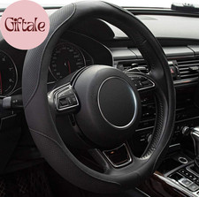 Car Steering Wheel Cover,14.5-15 Inch Black Universal Microfiber Leather Covers