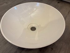 Aufsatzschale Waschschale VIGOUR Derby Waschbecken Ø 40cm+Schaftventil Alpinweiß