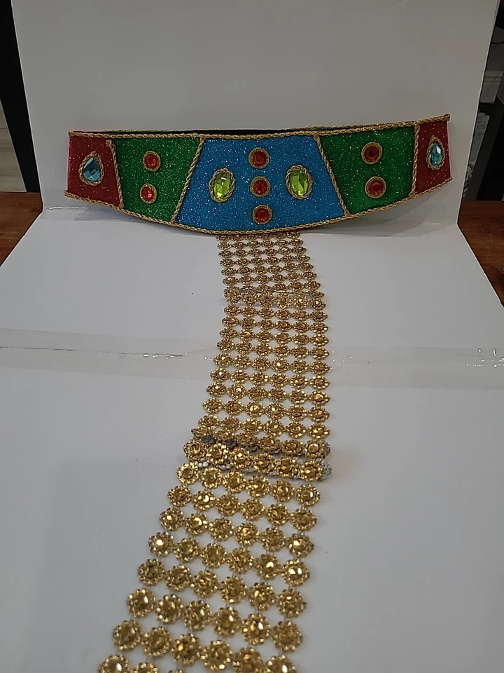 Bellydancer Belt Pharaonic Egyptian Design Beaded Glitter Gold - Image 4 of 4