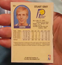 1989-90 NBA Hoops - Stuart Gray #253 Indiana Pacers Base Set