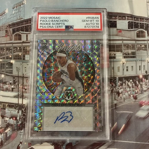 Paolo Banchero 2022-2023 Panini Mosaic Rookie Scripts PSA 10/10 Rookie Auto