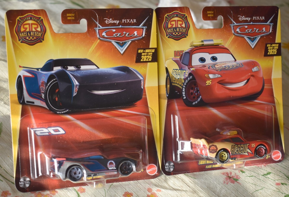 Disney Pixar Cars Race & Rescue LIGHTNING McQUEEN & JACKSON STORM