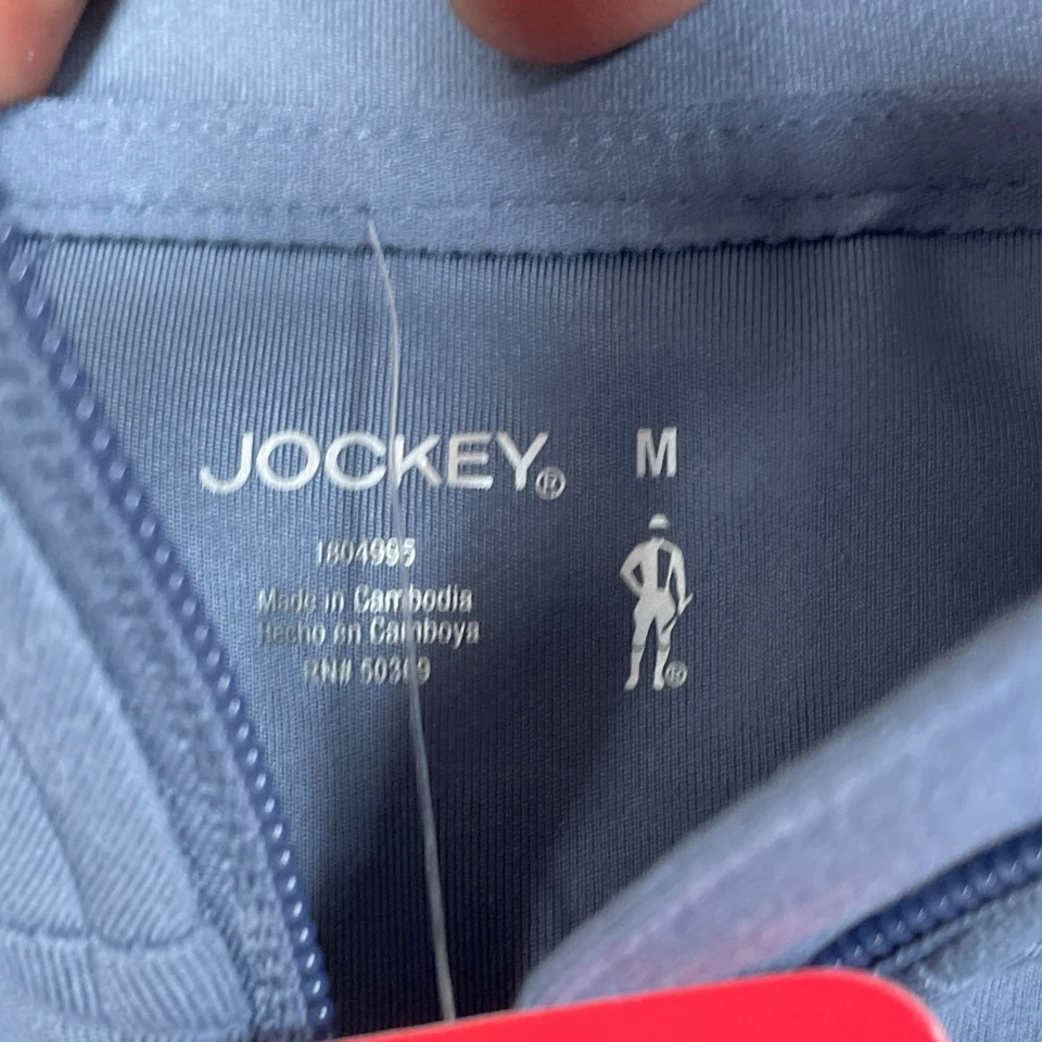 Jockey Womens Full-Zip Active Jacket With Thumbholes M Blue NWT 6403 - Image 3 of 4