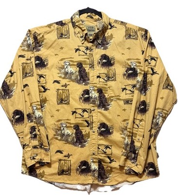 Vintage Outdoor Life Duck Hunting Button Shirt Size XL 100% Cotton Labrador