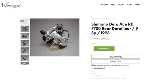 VVGC Shimano Dura Ace RD 7700 Rear Derailleur / 9 Sp / 1998 / Short Cage Wheels - Picture 14 of 16