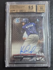 2017 Bowman Chrome Prospect Autographs Kevin Maitan #CPA-KM (AU, RC) GEM MT 9.5