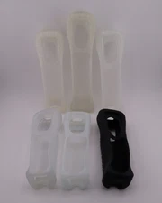 Lot of 6 - Nintendo Wii Remote Cover Rubber Sleeves - 5 Clear / 1 Black