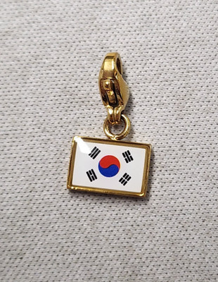 Exchange Life 18K Gold Plated South Korea Flag Charm 17mm