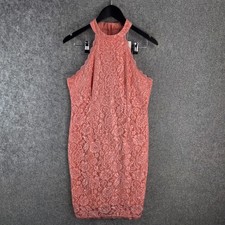 Yoins Dress Womens Large Pink Halter Neck Lace Sleeveless NEW 13386