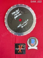 Tobin Bell and Shawnee Smith Saw signed real 7" saw blade Beckett COA horror