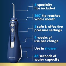 Waterpik Cordless Advanced 2.0 Water Flosser Teeth Gums Braces Rechargeable Port