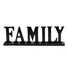 Wooden Family Sign Home Decor Decorative Letters 16.5 x 2 inches,