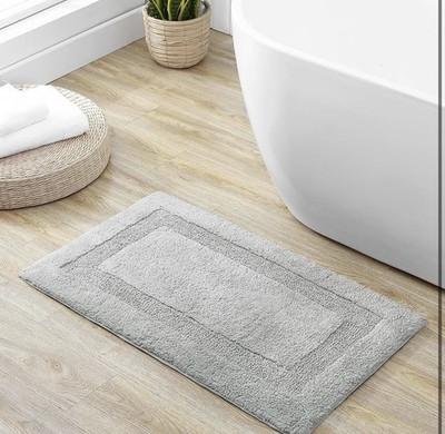 Tommy Bahama Long Branch Cotton Reversible Bath Rug Pelican Gray 21x34 New