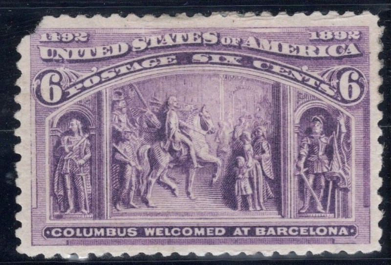SC#235, 1893--6 Cent Columbian Comm., N, LH