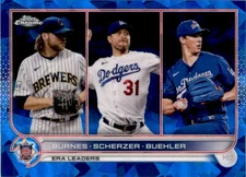 Corbin Burnes/Max Scherzer/ Walker Buehler 2022 Topps Chrome Sapphire #204