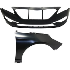 86511C2000, 66321C1000 CAPA Set of 2 Bumper Covers Fascias Front for Sonata Pair