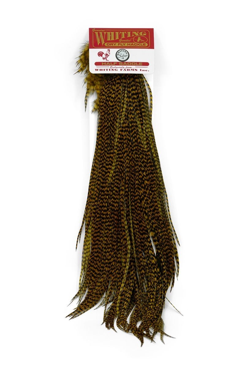 Selle Whiting Farms Silver 1/2 Saddle plumes haut de gamme de coq pour monteurs exigeants