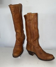 Vtg Sz 7.5 Handmade Stewart Cowgirl Women's Cowboy Boots 70s Leather QUALITY 