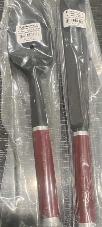 Kitchenaid 2 Silicone Spatulas Plus An Edge Cleaner Feature Crimson RedColor New - Image 3 of 4