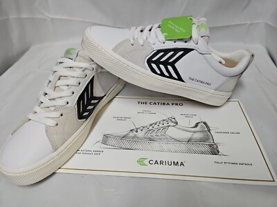 Cariuma Catiba Pro Skate White Premium Leather & Suede Shoes Women Size 9.5 NWOB