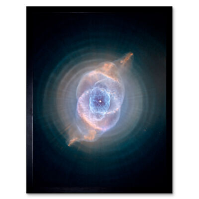 Hubble Weltraumteleskop Katzenauge planetarischer Nebel sterbender Stern gerahmte Kunst 9 x 7 Zoll