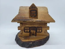 Black Forest House Handmade Wood Money Bank Antique