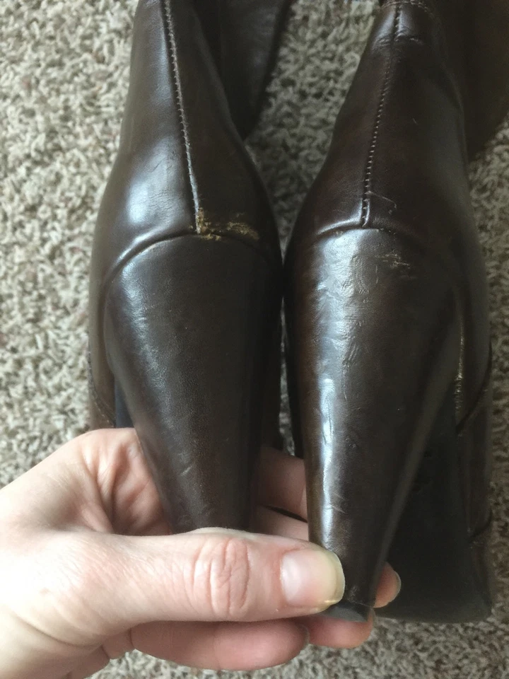 Fornarina Brown Sleek Slimming Leather Shoes Heels Boots Size 40 - Image 3 of 4