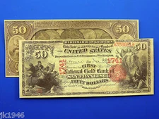 Reproduction $50 1875 National Gold Bank Note US Paper Money Currency Copy