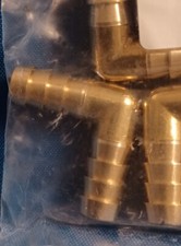 Brass Hose Barb 90 Degree Elbow 3/8 Barbed by 3/8 Barbed Fitting Pack of 5 NIP