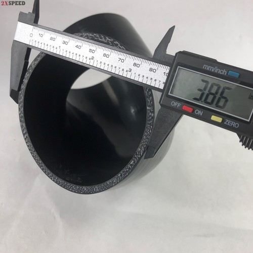 Universal 3.5" to 4" Black 90 Degree Silicone hose Coupler 4 layer polyester - Picture 3 of 6