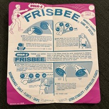 Wham-O Frisbee 1967 Paper Insert Directions  Games Sheet 10-3/8" x 9-1/4" HTF