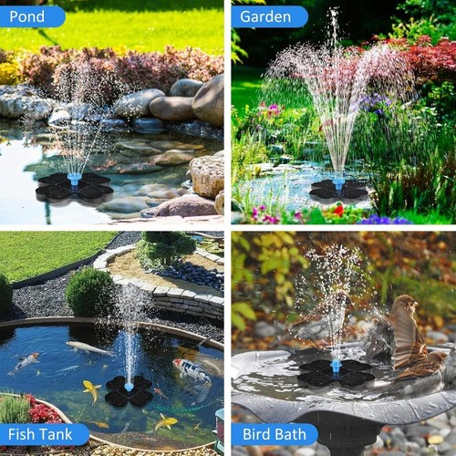 Springbrunnen Solarpumpe Teichpumpe Brunnen Fontäne Garten Wasserspiel 3.5W 18cm - Bild 2 von 13
