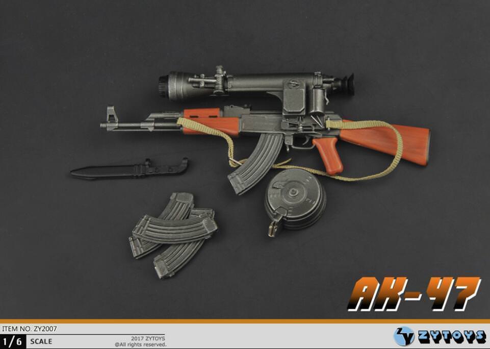 1/6 AK 47 Assault Rifle Soldier Weapon DRAGON Soviet For 12