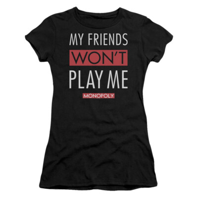Monopoly Juniors T-Shirt Friends Won't Play Me Black Tee